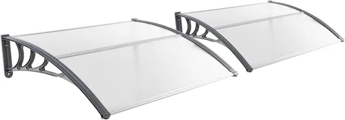 Miniatura 14 de Tangkula 2 Pack 30" x 39" Window Awning, Modern Polycarbonate Overhead Door Awning with Hollow Sheet for Rain Snow Sunlight Protection, UPF 50+