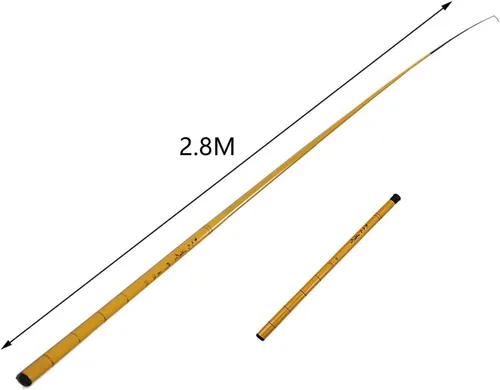 Miniatura 3 de XMHF Caña de pescar que viaja 6 secciones telescópica poste retráctil pesca caña caña 1.7M longitud