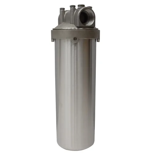 INTBUYING Carcasa de filtro de agua resistente para toda la casa, purificación de agua de acero inoxidable 304, filtro de 10 pulgadas, entrada y