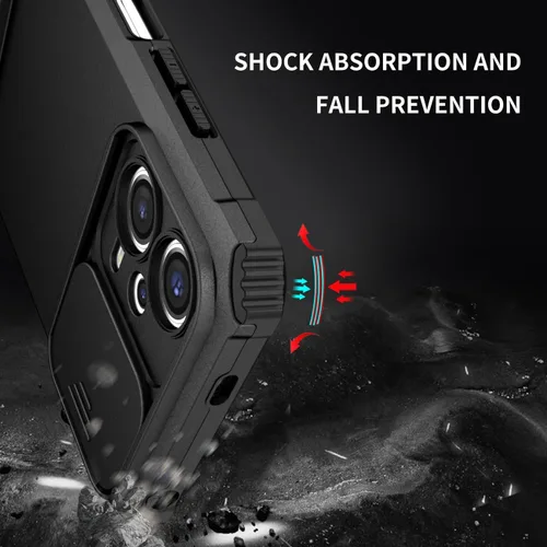 Miniatura 7 de Funda para Redmi Note 12 5G, Redmi Note 12 4G/Poco X5 5G con protector de pantalla de vidrio templado y cubierta de cámara deslizante, cubierta