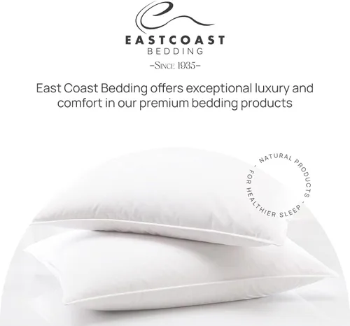 Miniatura 7 de East Coast Bedding Cozy Dream - Almohadas de plumas y plumón de ganso, certificado RDS, funda 100% algodón, colección de hotel, para dormir en cama
