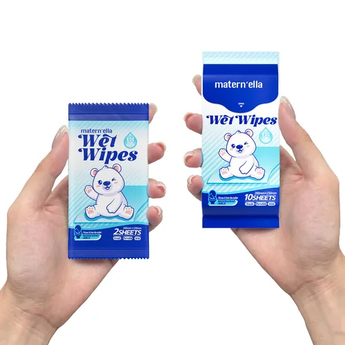 Miniatura 9 de MATERN'ELLA Toallitas de Bolsillo para Nalgas para Viajes, Para Llevar, Extracto de Caléndula y Centella Asiática y Toallita Biodegradable, Sin 2