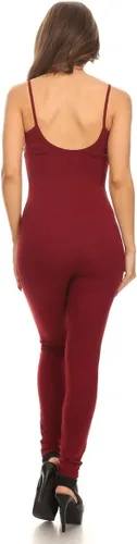 Miniatura 3 de Stretch Cotton Bodysuit - Bodysuit de cuerpo completo de algodón elástico con tirantes estilo espagueti, enterizo
