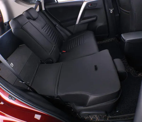 Miniatura 5 de EKR - Juego completo de fundas de asiento de cuero para automóvil de ajuste personalizado (color negro)