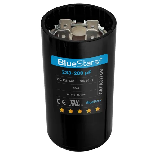 Miniatura 33 de [[Listado UL] BlueStars 108-130 uF MFD 110-125 VCA voltios ±20% 50/60 Hz CD60 Condensador de arranque redondo AC Pieza de repuesto eléctrico