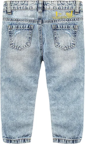 Miniatura 2 de KIDSCOOL SPACE Pantalones de mezclilla rasgados con banda elástica para bebés y niños pequeños