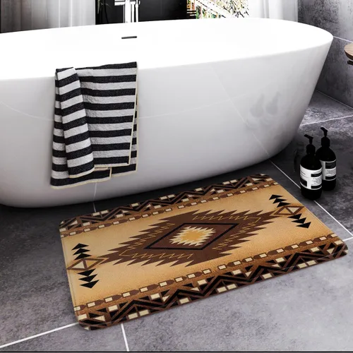 Miniatura 2 de Britimes Alfombra de baño para baño, alfombra de baño occidental antideslizante, cubierta decorativa del suroeste lavable, alfombra de piso de 16 x