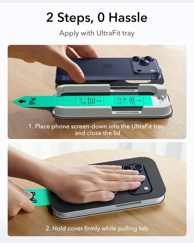 Miniatura 4 de ESR Paquete de 3 protectores de pantalla de privacidad para iPhone 17 Pro, grado militar, inastillables, dureza 9H, vidrio templado antiespía