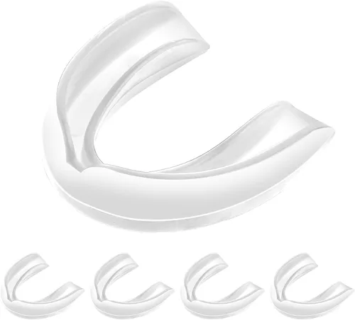 Ptwola 5 protectores bucales deportivos transparentes de fútbol para adultos y jóvenes, para boxeo atlético, protección bucal, para baloncesto,