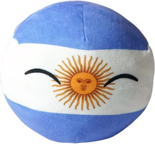 Pelota de campo argentina, peluche de pelota de campo, muñeca de peluche Polandball con colgante de bola de campo para cosplay, lindo llavero de