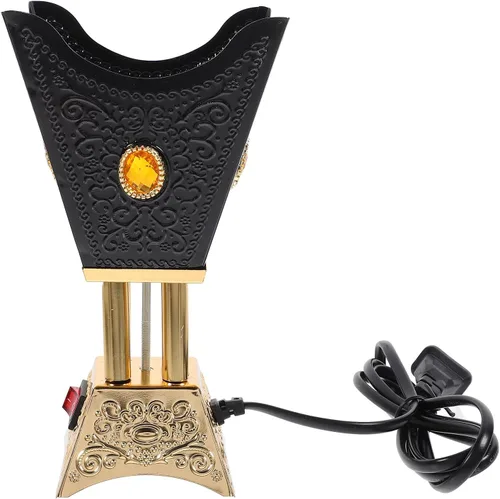 Cabilock Quemador de incienso eléctrico Bakhoor enchufable con diseño de metal hueco para el hogar, oficina, spa, yoga, aromaterapia, mesa,
