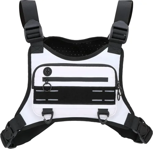 Miniatura 13 de Muserise Bolsa de Pecho Deportiva Para Hombres y Mujeres, Resistente al Agua, Ligera, Paquete de Pecho Frontal, Bolsa de Chaleco para Correr Con