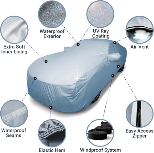 Miniatura 4 de iCarCover Compatible con: Bentley Continental GT, GTC, 2003-2019, funda completa para automóvil, impermeable, resistente a todo tipo de clima