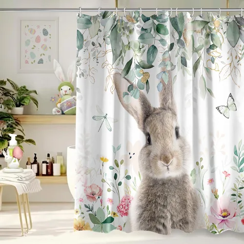 Miniatura 23 de Cortina de Ducha Feliz Navidad 72x72 Pulgadas Cortinas de Ducha de Reno Navideño para Baño con Ganchos Decoración Navideña de Baño Hogar Vacaciones