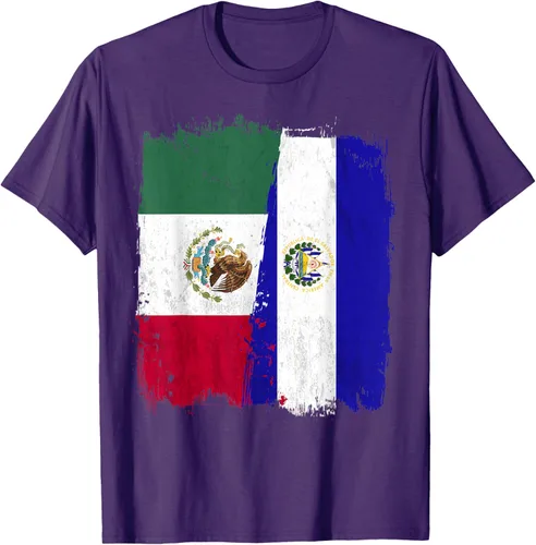 Miniatura 68 de Camiseta con la bandera mexicana de El Salvador con la mitad de la bandera mexicana de El Salvador