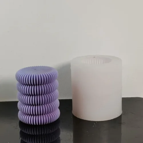 Miniatura 6 de Molde de silicona para velas de rayas de neumáticos, molde de jabón para velas de columna, fondant, molde para hornear pastel de chocolate, molde