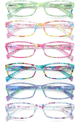 Miniatura 10 de Henotin - Paquete de 5 lentes de lectura con filtro de luz azul, antifatiga visual, lentes de lectura para computadora para mujeres y hombres