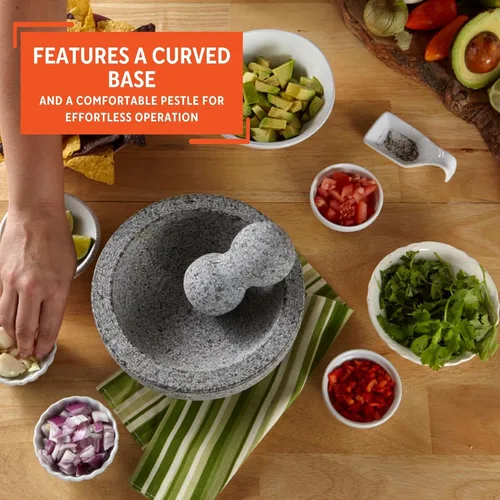 Miniatura 4 de IMUSA USA Granite Molcajete - Molinillo de especias de 6 pulgadas, color gris