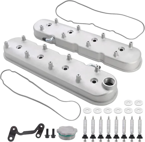 LS - Cubiertas de válvula de aluminio fundido con soportes de bobina compatibles con Che-vy Small Block V8 293 325 346 364 376 427 LS1 LS2 LS3 LS6