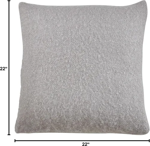 Miniatura 4 de SARO LIFESTYLE Angora Collection - Almohada de plumón de mohair sintético, 22 pulgadas, color gris