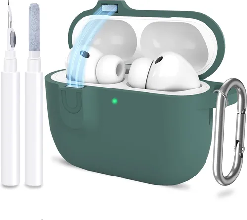 Miniatura 16 de Funda para AirPods Pro 3 con limpiador y protector de silicona suave con llavero para mujeres y hombres, funda para Apple AirPods Pro de 3ª Claro
