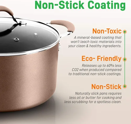 Miniatura 4 de NutriChef Utensilios de cocina antiadherentes duraderos horno holandés, olla grande 5 cuartos de galón, modelos compatibles NCCW14S y NCCW20S