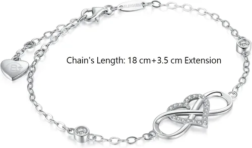 Miniatura 9 de BlingGem - Pulsera de plata esterlina 925, diseño de cruz, símbolo de buena fe, infinito clásico, religioso, multiuso, para mujer, adolescentes
