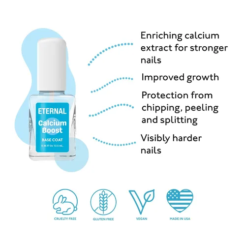 Miniatura 3 de Eternal Esmalte de uñas de gel de calcio – 0.5 fl oz de esmalte de uñas base Esmalte de uñas transparente para cuidado de uñas y fortalecedor