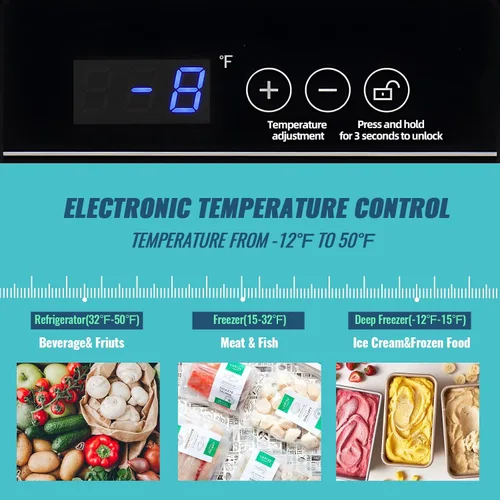Miniatura 3 de DEMULLER Congelador de pecho pequeño y profundo con cesta extraíble, congelador compacto con panel de control digital, rango de temperatura de -12℉