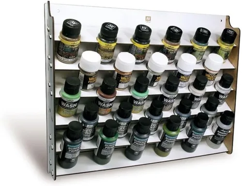 Miniatura 9 de Vallejo - Expositor de Pintura Montado en Pared para la Organización de Pinturas Acrílicas para Modelos a Escala y Miniaturas Contiene 43 Botellas