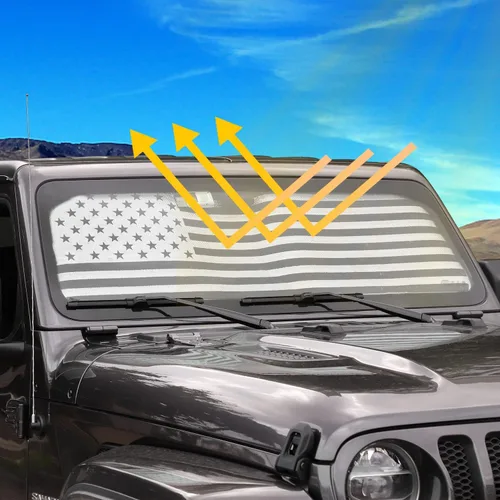 Miniatura 6 de CheroCar Parasol para parabrisas para Jeep JL, parasol para Jeep Wrangler JL JLU 2018-2025, para Jeep Gladiator JT 2020-2025, para Jeep Wrangler 4XE