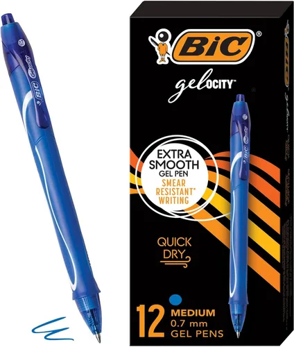 Miniatura 8 de BIC Gel-Ocity - Bolígrafos de gel de secado rápido, punta media retráctil (0.028 in), bolígrafo de gel de tinta negra, 12 unidades, paquete de 18