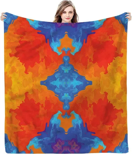 Miniatura 20 de Manta de forro polar de felpa, diseño tribal de tribu azteca india, esponjosa y cómoda, manta de decoración tribal, 50 x 60 pulgadas, adecuada