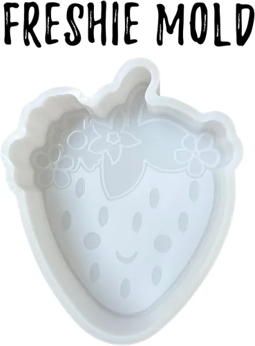 Miniatura 2 de Molde de silicona Freshie de fresa para automóvil, 4 x 3.25 x 1.2 pulgadas, paquete tropical de frutas y verano para playa, para perlas aromáticas