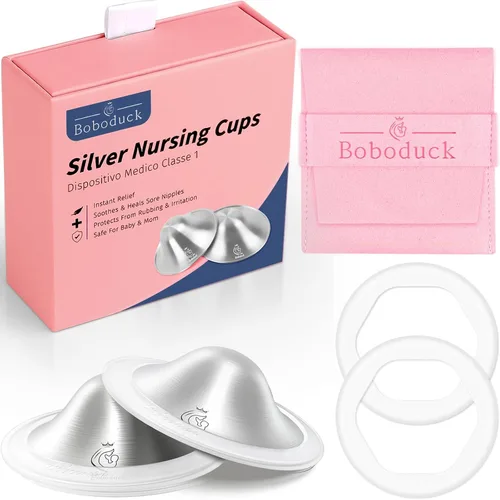 Miniatura 9 de Boboduck Cubiertas para pezones de plata 925 para lactancia materna, las tazas de lactancia de plata originales, protegen y alivian los pezones