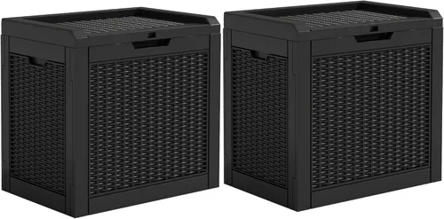 Miniatura 58 de YITAHOME Caja grande de resina de 100 galones, cajas de almacenamiento al aire libre para muebles de patio, cojines de exterior, herramientas