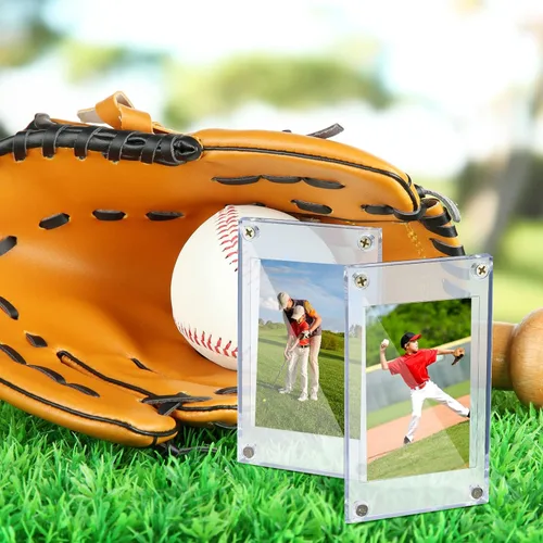 Miniatura 5 de 50 piezas de acrílico tarjetero protector de tarjeta de intercambio de tornillos 35 PT protectores transparentes para béisbol, fútbol, deportes