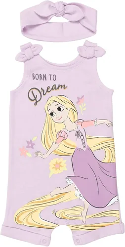 Miniatura 42 de Disney Princesa Rapunzel Ariel Belle Jasmine Aurora - Mameluco y diadema para niñas recién nacidas hasta niños pequeños