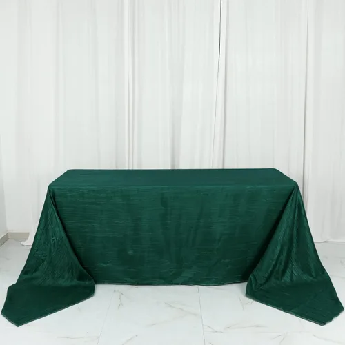 Miniatura 40 de Tableclothsfactory Mantel rectangular de tafetán arrugado de acordeón azul polvoriento, de 60 x 102 pulgadas, perfecto para ceremonias de boda