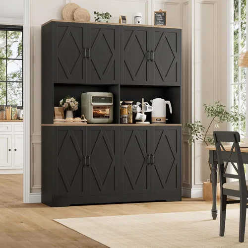 Miniatura 2 de HOSTACK Gabinete de despensa alto de 71 pulgadas, gabinete de almacenamiento de despensa de cocina ancho de 55 pulgadas, aparador de cocina grande