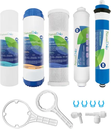 Miniatura 8 de Juego de filtros de repuesto para agua potable NSF Certificado de 5 etapas de ósmosis inversa RO, membrana RO de 100 GPD, filtro en línea estándar