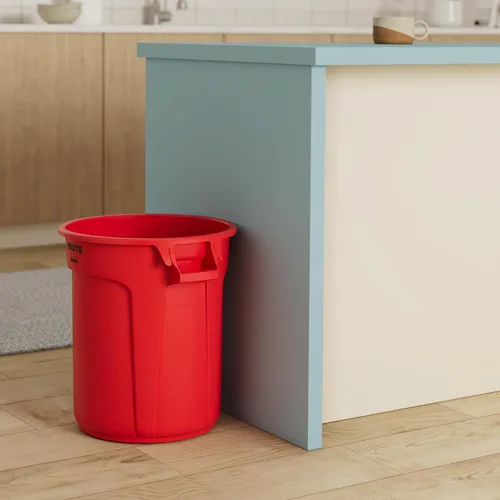 Miniatura 2 de Rubbermaid Commercial Products BRUTE - Contenedor de basura/residuos redondo de trabajo pesado, 10 galones, rojo, contenedor de desechos