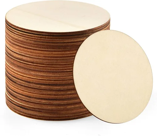 Miniatura 9 de Coopay 16 círculos de madera de 10 pulgadas, rebanadas de madera redondas sin terminar, recortes de madera natural para colgar puertas, pintura
