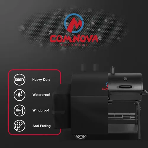 Miniatura 3 de Comnova Cubierta de Parrilla para Char Griller de 3 Quemadores de Combustible Dual – Cubierta de Ahumador 600D para Char Griller, Cubierta