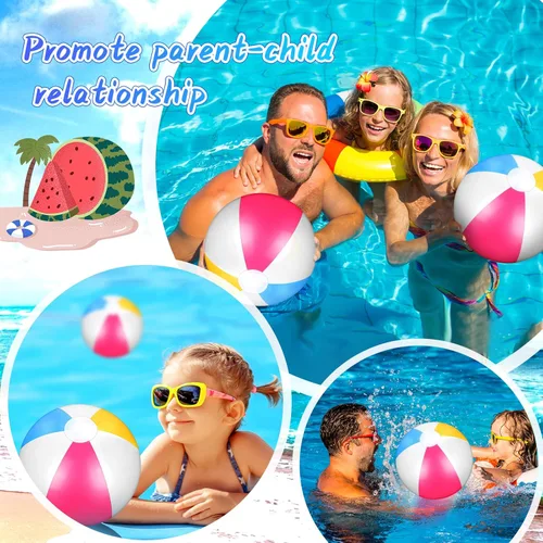 Miniatura 5 de Tatuo Pelotas de playa inflables de 12 pulgadas, 3 unidades, pelota de playa para piscina, pelotas flotantes para actividades al aire libre