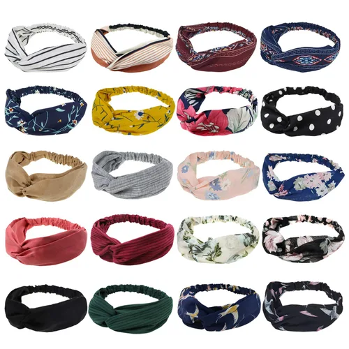 Miniatura 8 de DRESHOW - Paquete de 10 diademas para mujer con diseño entrecruzado vintage, estilo bohemio, trenzadas, elásticas, accesorios para el cabello