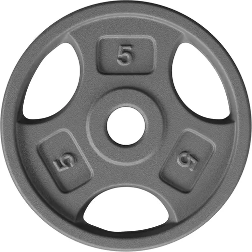 Miniatura 11 de Yes4All Placas de peso de agarre estándar de 1 pulgada, hierro fundido con varios tamaños de 2.5 libras a 35 libras para entrenamiento de fuerza, E.