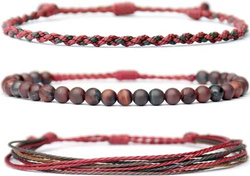 Miniatura 25 de Pulsera curativa hecha a mano con cuentas de piedra natural, regalo para hombres, pulsera de cuerda ajustable