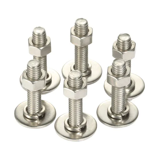 Miniatura 5 de Tornillos de cabeza hexagonal de 1/4-20 x 1/2 pulgadas con tuercas hexagonales y arandelas gruesas planas y de bloqueo, totalmente roscados, acero