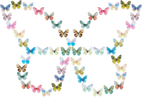 SUNNYCLUE 1 caja de dijes de resina de mariposa, coloridos cabujones de mariposa 3D, diminutos dijes de espalda plana para mujeres, broche, uñas,